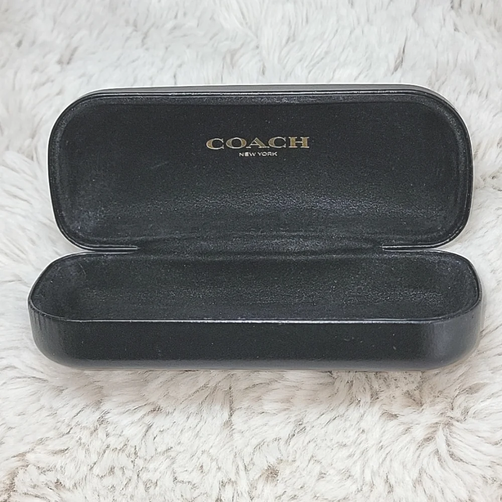 Coach Sunglass Eyeglass Black Leather Hard Case Large